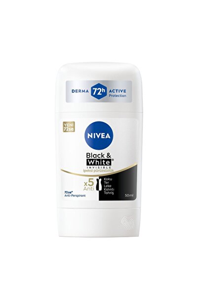 NIVEA Black & White Invisible İpeksi Pürüzsüzlük Stick 50ml 3 ADET