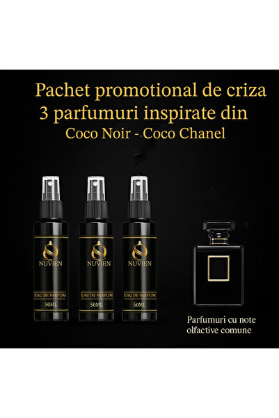 Nuvien Set of 3 Perfumes 50ml – Inspired by Coco Noir C.C.
