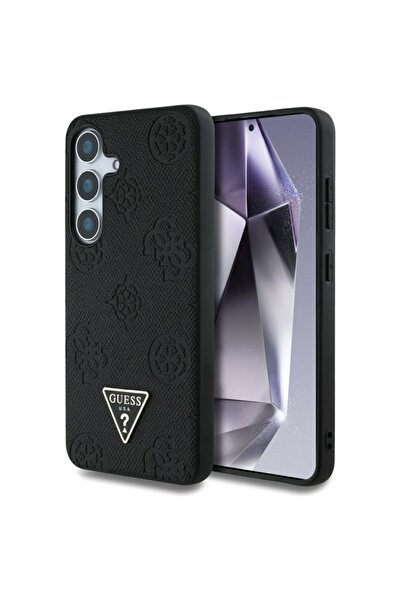 Guess Carcasă pentru Samsung Galaxy S25, logo triunghiular cu ștampilare la c...