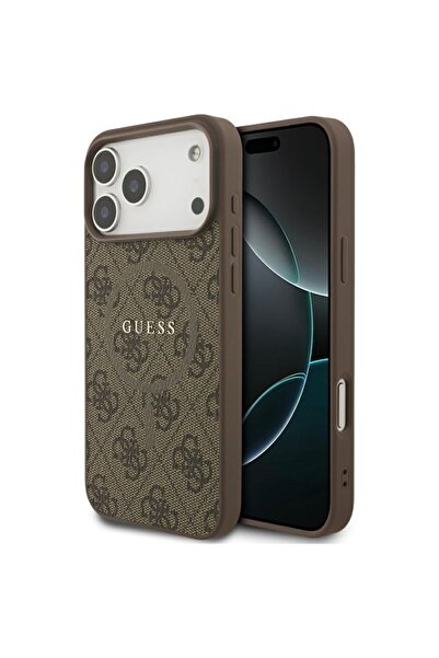 Guess Θήκη για iPhone 17 Pro, 4G Ring Classic Logo MagSafe, Καφέ