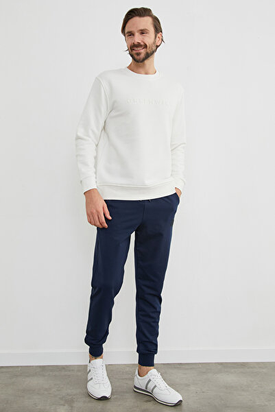 Fulla Moda Φούτερ με λαιμόκοψη με κεντημένο κείμενο Greenwich