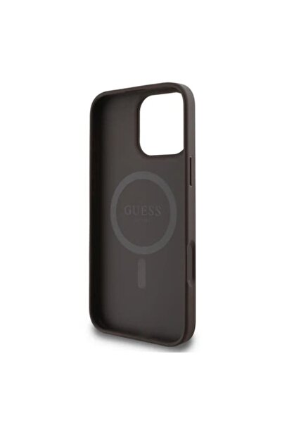 Guess Carcasă pentru iPhone 16 Pro Max, 4G Ring Classic Logo MagSafe, maro