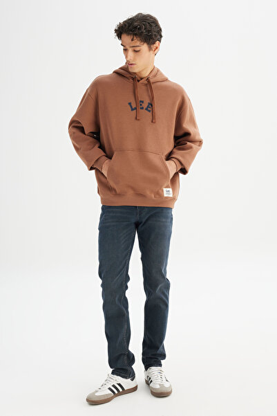 Lee Cotton Regular Fit Regular Cut Hooded Sweatshirt with Fleece Inside