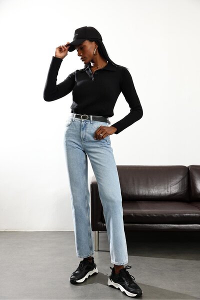 5in1Canpolat Ανοιχτό μπλε ίσιο τζιν