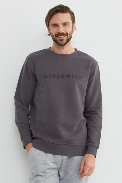 Fulla Moda Світшот з вишивкою Greenwich з велосипедним коміром