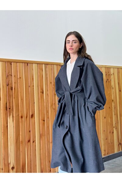 Retrobird Valencia Belted Cashmere Coat Women's Anthracite
