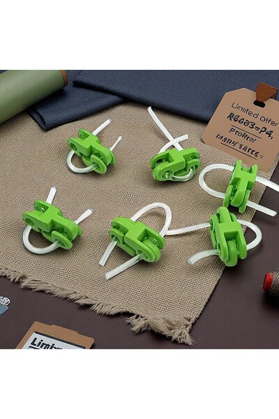 Kaf Kumaş İki Delikli Metal Yeşil Stoper | 10 Adet 4,5 mm Delik Çaplı Mont St...