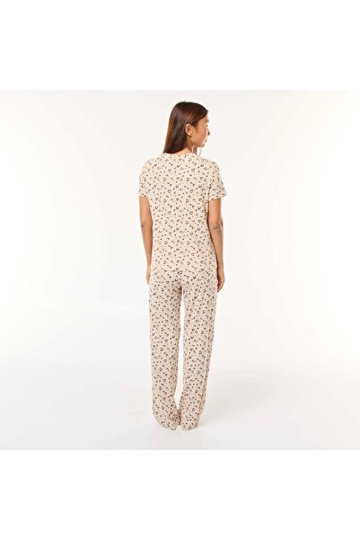 KIABI T-shirt + Pants Pajama Set - 2 pieces BROWN