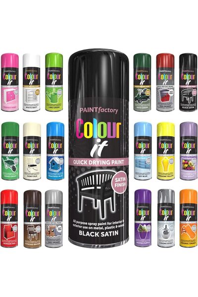 Paint Factory Color It Black Satin Spray Paint 400ml