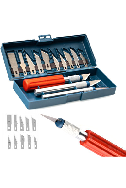 Rosfix Set Cuțit de Precizie cu Etui și 13 Lame | 3 Mânere Interșanjabile