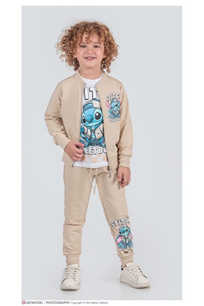 ÖRZİKİDS Men's Seasonal Printed 3-Piece Tracksuit Set