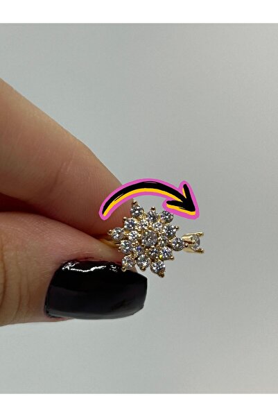 FY Ticaret Altın Renkli Çiçek Çelik Stres Yüzüğü