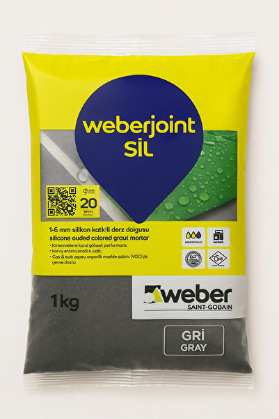 WEBER SİLİKONLU DERZ DOLGU 1 KG GRİ