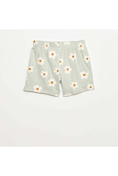 KIABI Short Pajama Set - T-shirt + Shorts - 2 Piece GREEN