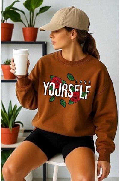 ArtYus سويت شيرت للجنسين بأكمام طويلة مطبوع عليه Yourself Gül Front Transfer ...