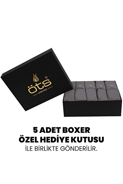 Öts Premium Σετ 5 Ανδρικών Μπόξερ με Κουμπιά, Μονόχρωμο - Σε Κουτί Δώρου, 100% Βαμβάκι, Εξαιρετικά Μαλακό Ύφασμα, Άνετο