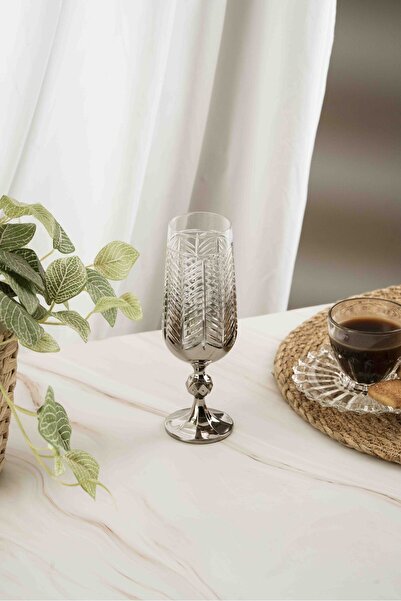 crystalhome 6-Piece Silver Fishbone Crystal Coffee Side Dish 180ml