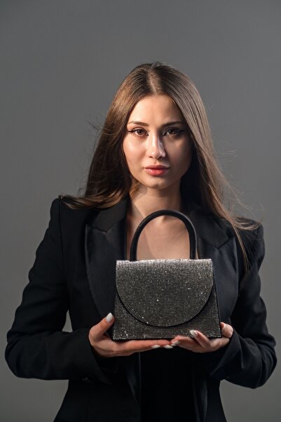 FATALI Geantă damă elegantă - clutch de seară lux cu cristale strălucitoare - No.11