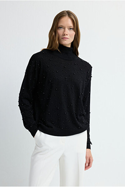 adL İncili Simli Triko Kazak