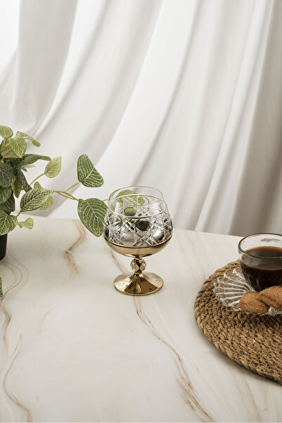 crystalhome 6-Pack Gold Gloria Crystal Coffee Side 250ml