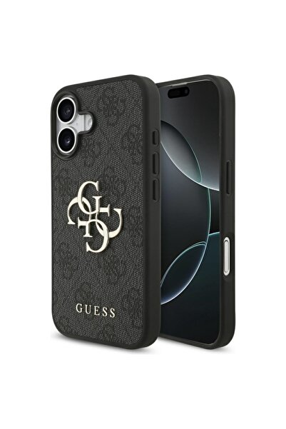 Guess Θήκη για iPhone 17, Σκληρή θήκη 4G με μεγάλο λογότυπο, Λεπτή προστασία, Συμβατή, Μαύρη