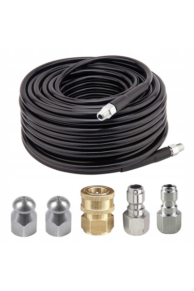 Rosfix Hose Set 15M 1/4" + 2 Nozzles | 155bar | Compatible with Kärcher Washer