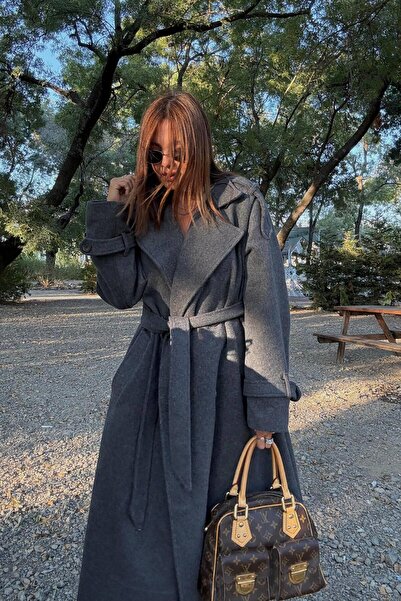 ELVAN TOLON Μακρύ παλτό ανθρακί