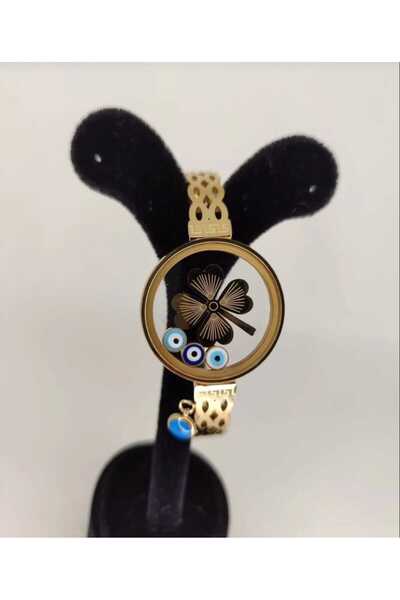 Romea مشبك ربع دائرة من الفولاذ المقاوم للصدأ، مشبك ذهبي مع قاعدة، سوار ربع د...