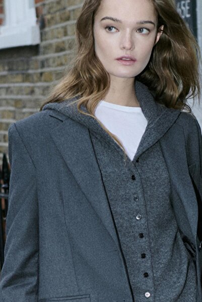 Massimo Dutti %100 yün flanel takım blazer