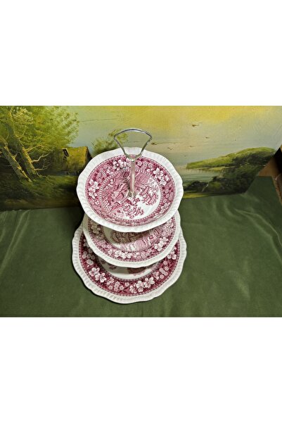 tayfuntufan antika koleksiyon English Spode Porcelain Serving Dish 35 cm Tall Large Plate 27 cm in Diameter