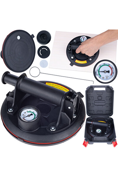 Rosfix Vacuum Suction Cup 200Kg with Pressure Gauge | Ø200mm ABS + Transport Box Set