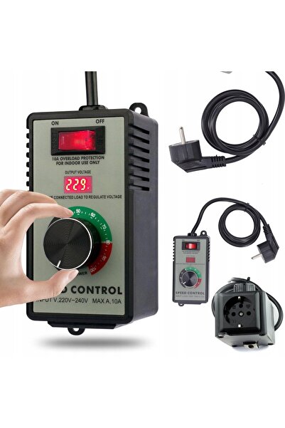 Rosfix Regulator Tensiune 4000W cu Priză | Afișaj Digital, 230V, 10A