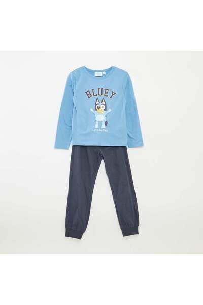 KIABI طقم بيجامة طويل أزرق - طقم من قطعتين أزرق