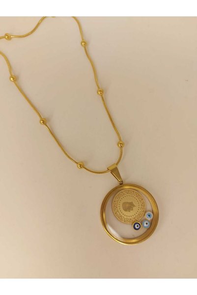 Romea Stainless Steel Bell Pendant, Quarter Pendant, Wedding Jewelry, Gift Jewelry, Gold Filled Pendant