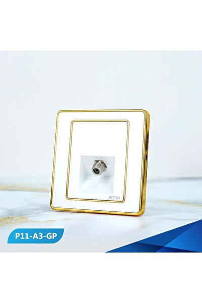 Btm مقبس تلفزيون ذهبي مفرد - 3 قطع