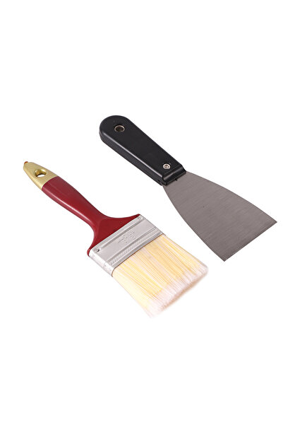 Lawazim Paint Brush & Putty Knife Set - 2 Piece DIY Painting and Scraping Tool Kit