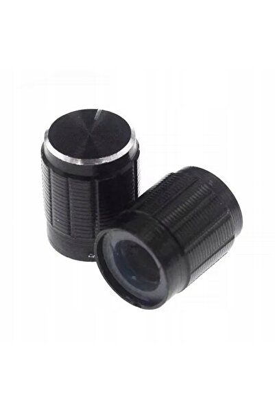 Rosfix 15mm Potentiometer Knob | Aluminum + ABS, 6mm Shaft, Black with Indicator