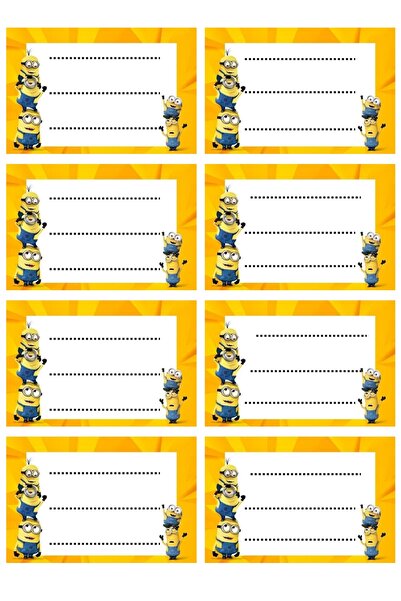 CrisPrint Set 20 etichete școlare Minions – galben