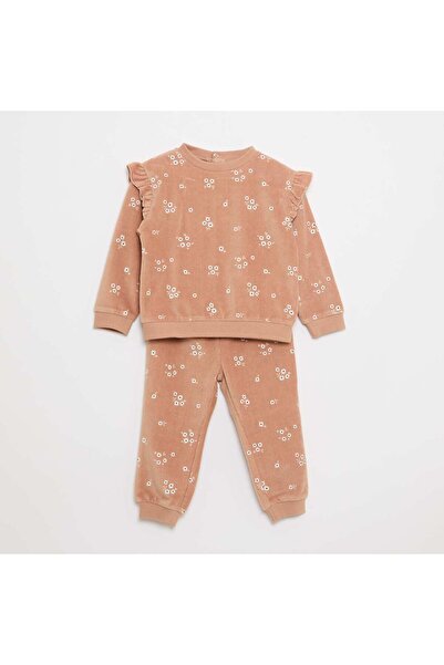 KIABI طقم بيجامة متناسق باللون البني