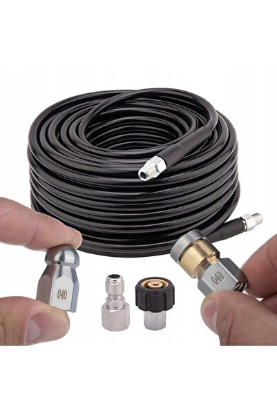 Rosfix Set Furtun 15M + Duze Canalizare | 155bar | Compatibil cu Kärcher K2–K7