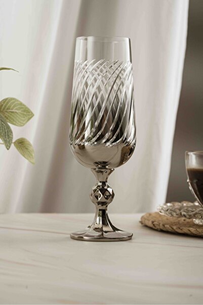 crystalhome 6-Pack Silver Meltem Crystal Coffee Side Dish 180ml