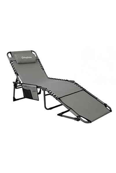 KINGCAMP Magnolia B10 Hands-Free Premium 7 Kademeli Katlanır Şezlong Grey