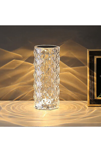 K2 KML107 Kristal Elmas Dokunmatik Usb Sarjlı Rgb Kumandalı Masa Lambası