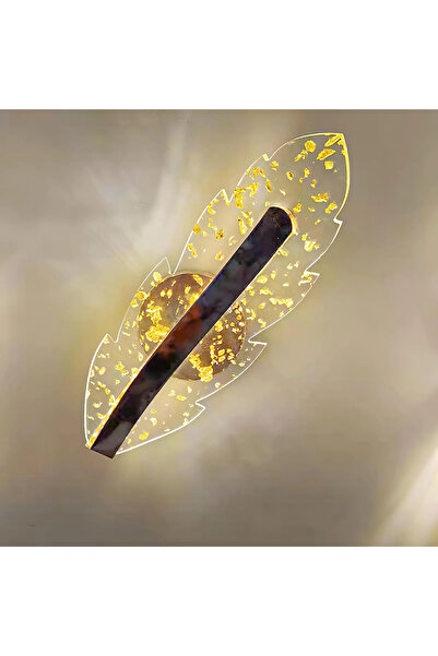 luminastar LED Wall Light Gold Feather – 12W, Warm/Cold/Neutral Light, Modern Design