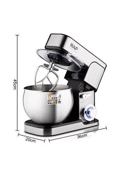 hoffmans Επαγγελματικό Μίξερ για Μπολ - 15L, 2000W, 4 Αξεσουάρ, 6+1 Ταχύτητες, Turbo, Μπολ από Ανοξείδωτο Ατσάλι, Ζύμωμα