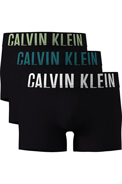 Calvin Klein Erkek Marka Logolu Elastik Bantlı Günlük Kullanıma Uygun Beyaz- Turkuaz-Açık Yeşil Boxe