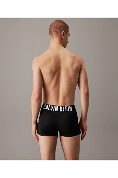Calvin Klein Erkek Marka Logolu Elastik Bantlı Günlük Kullanıma Uygun Siyah-Gri-Kırmızı Boxer 000NB3