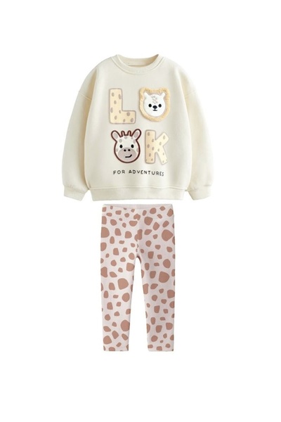 Daisy Dolly Girl's 3 Thread Non-Sharandon Cotton Ribbed Leggings Set