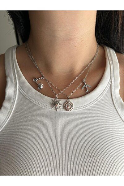 Fiamoss Kadın Seyahat Charmlı Kombin Kolye