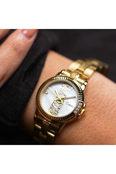 catera ساعة كاتييرا نسائية بنقوش عربية باللون الذهبي